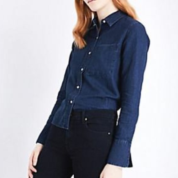 J Brand Debut Denim Button Down Shirt - Picture 1 of 7